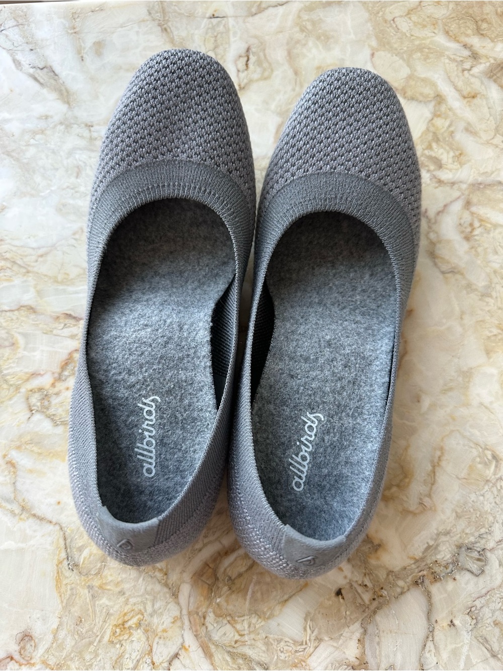 AllBirds Tree Breezers Gray Mist Ballet Flats size 6 Merino Wool Insole EU 36